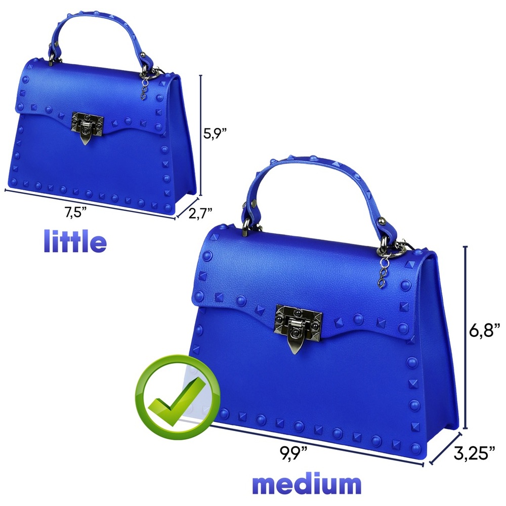 MEDIUM royal blue cute stud bag - Picture 6 of 11